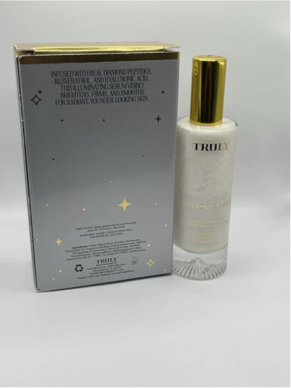 Truly Diamond Baby Firm And Illuminate Anti-Aging Treatment Body Serum 3.1 Fl Oz